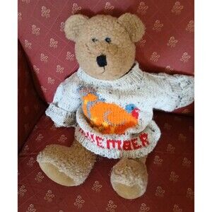 Lot of 9 Vintage Hand Knit Teddy Bear Sweaters Monthly Seasonal Theme